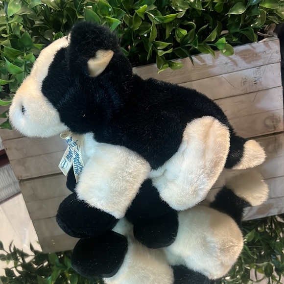 Vintage Mary Meyer Cow Plush Stuffed Animal 10" Black White - Picture 5 of 8